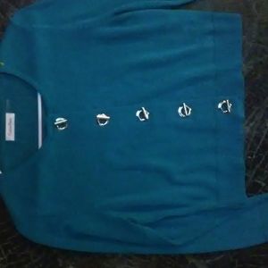 Calvin Klein cotton sweater with silver toggles